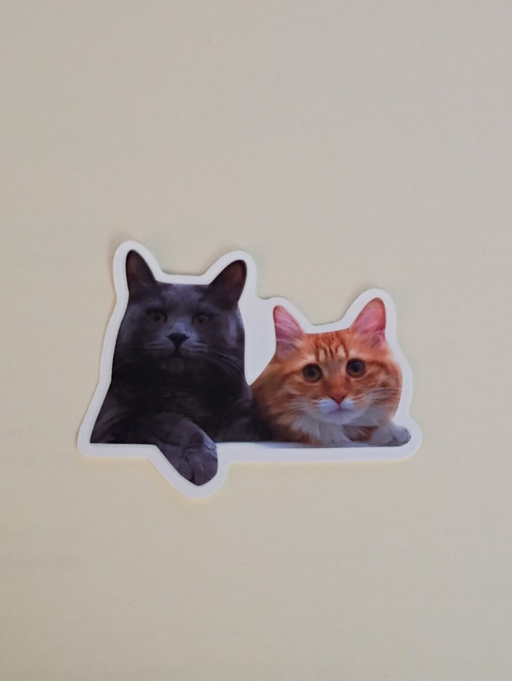 10/$10 Stickers Decal - 2 Cats - Dark Grey & Orange Striped Cat - New